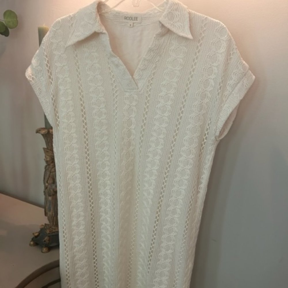 Roolee Ivory Collared Lace Dress